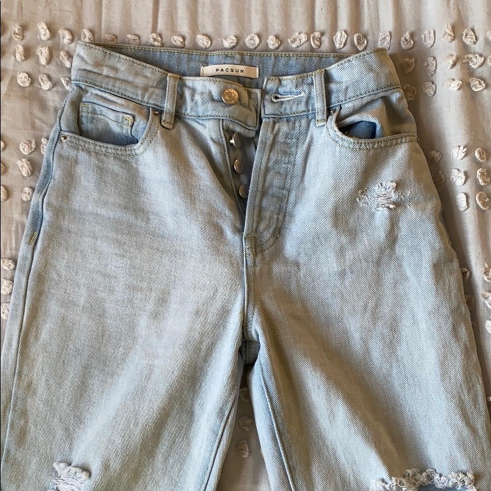 pacsun ripped straight leg jeans